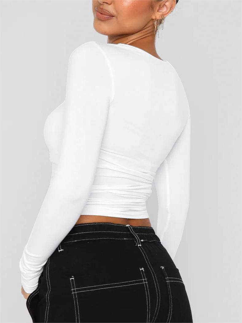 Slim fit long sleeve Basic tee women T-shirt