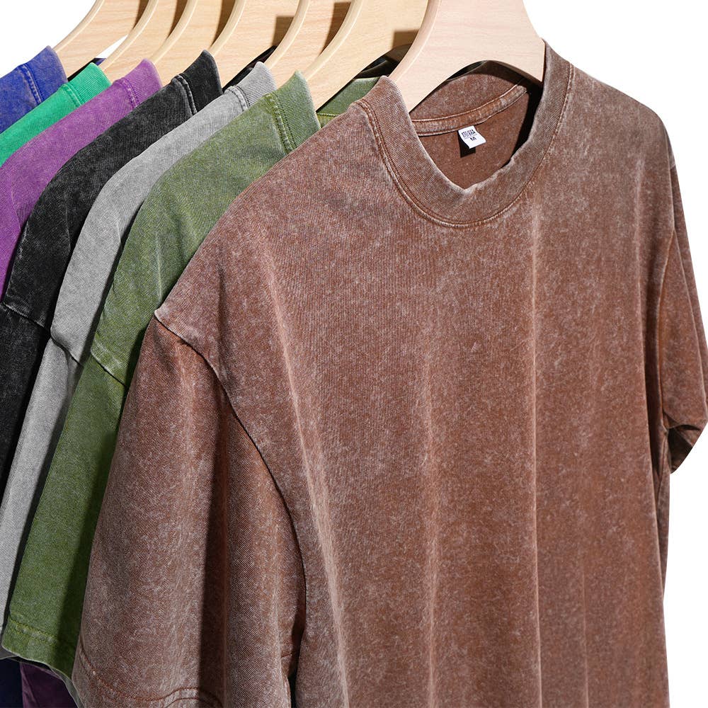 Essential Basic washed cotton oversized tee top