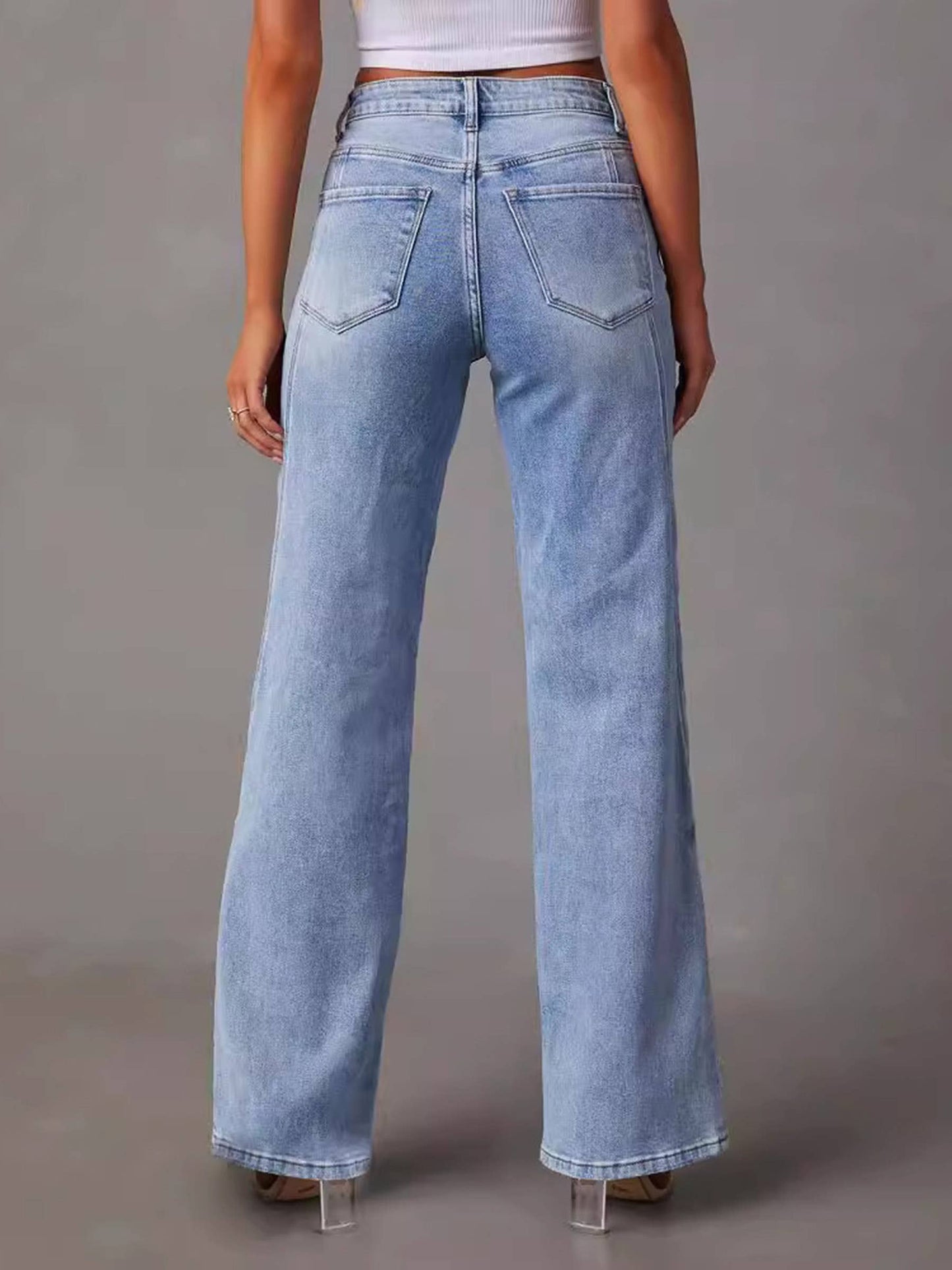 High Waisted Loose Denim Pants