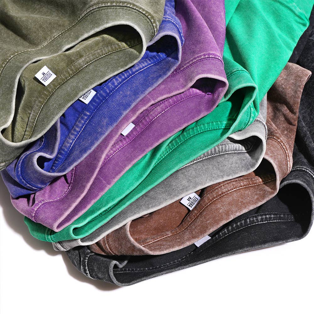 Essential Basic washed cotton oversized tee top