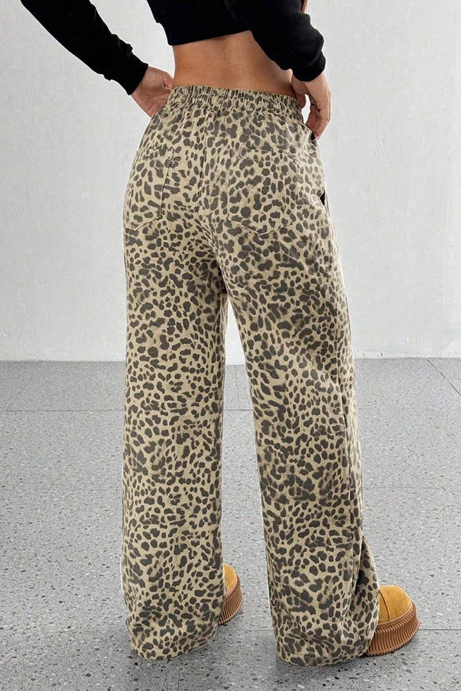 Viral trendy versatile High rise Leopard pants