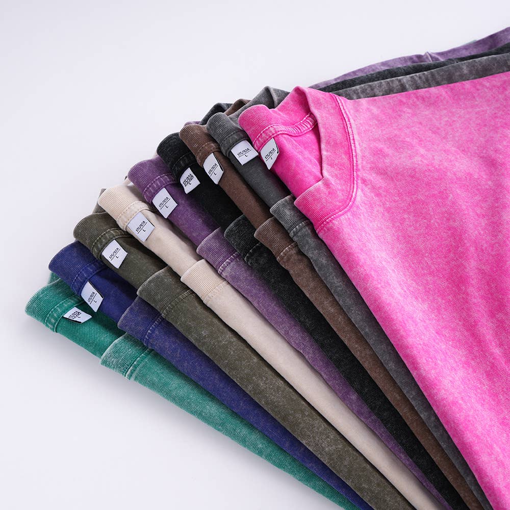 Essential Basic washed cotton oversized tee top