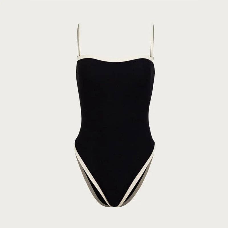 Simple Color Block Sexy One Piece Swimwear