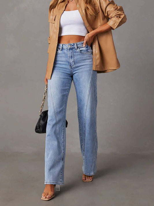 High Waisted Loose Denim Pants