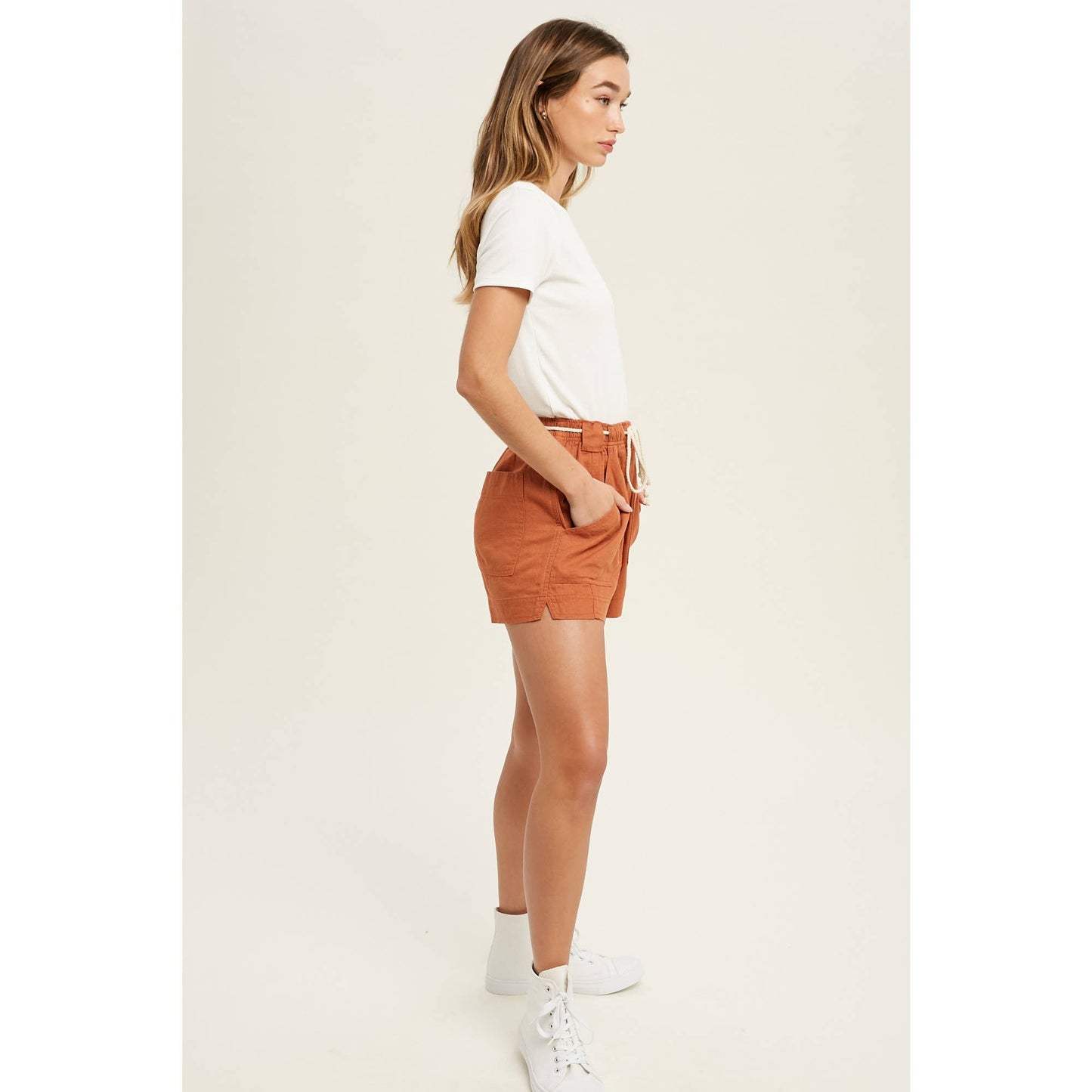 RIBBED KNIT BASIC T-SHIRT